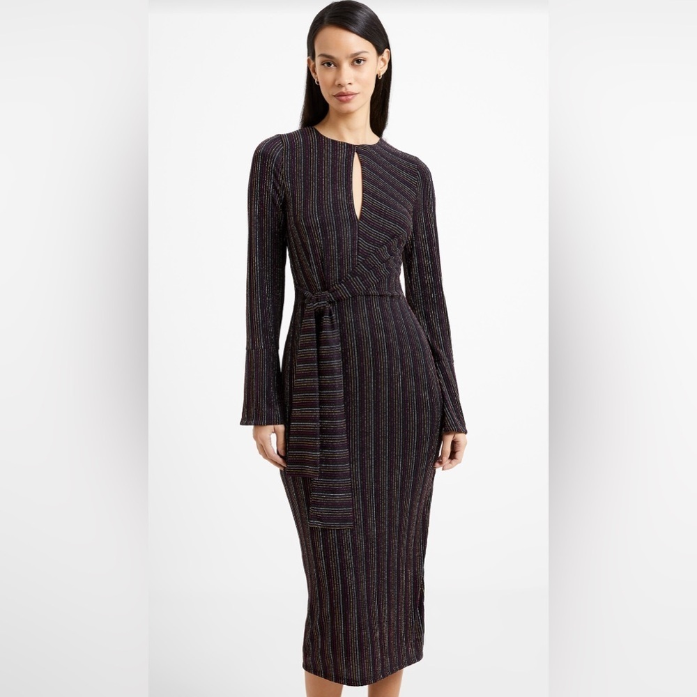 French connection. Elegant Black Striped Dress 👗 
* New with tags 🏷️